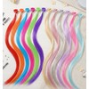 24 PCS Kids Hair Extensions for Girls, Clip in Rainbow