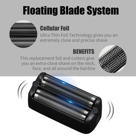 BlackFX Shaver Replacement Foil and Cutter，Compatible with BaBylissPRO FXONE BlackFX Double Foil Stick Shaver，Black