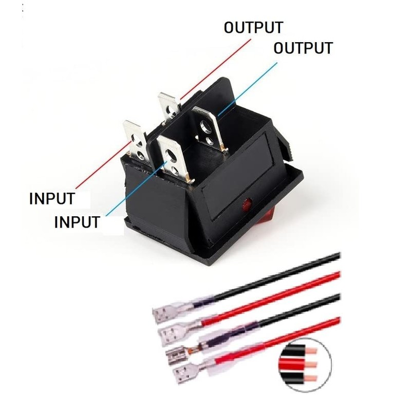 KCD4 3PCS Rocker Switch - 16A/250V, 20A/125V, ON/OFF - Red,
