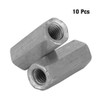 10pcs M6 Long Rod Nut, Hex Coupling Nut Female Thread