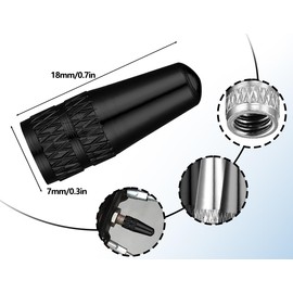 KAPSING Set of 6 Valve Caps Bicycle French, Multicoloured French Valve Caps Made of Aluminium (Black, Silver, Titanium Grey)