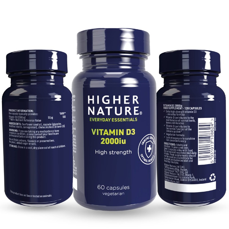 Higher Nature - High Strength - Vitamin D3 2000iu -