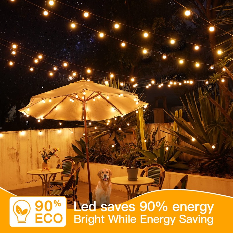 Ollny 150FT Outdoor String Lights, Waterproof Connectable Shatterproof Outside Light