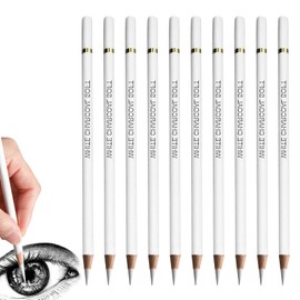 10 PCS White Charcoal Pencils,Highlight Sketch White Pencil,White Drawing Pencils for Charcoal Drawings,Premium Quality Charcoal Pencils for Artists Beginner Student