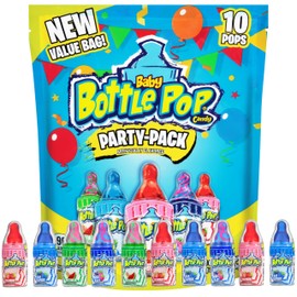 Baby Bottle Pop Candy Lollipops Variety Party Pack - 10 Count Suckers w/ Powdered Dip in Assorted Fruity Flavors - Bulk Candy for Party Favors, Goodie Bags, Birthdays, Baby Showers