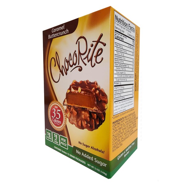 ChocoRite Caramel Buttercrunch Value Pack, No Sugar Added, 1 Net