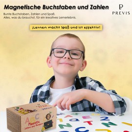 PREVIS Magnetic Letters and Numbers for Children - 74 Pieces Educational Game - Letter Magnets - Fridge Magnets for Children - Magnetic Letters / + 3 Years