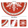 MACTING Christmas Tree Skirt, 36 Inch Round Red Polyester Christmas