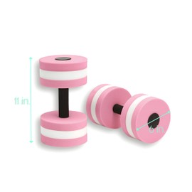 Lightweight Aquatic Exercise Dumbells - Set of 2 Foam - For Water Aerobics - By Trademark Innovations (Dark Pink)