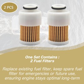 JLM MARINE 68V-24563 2PCS Fuel Filters for Yamaha 50 60 75 90 115 HP and Mercury 75 80 90 100 115 HP Outboard Engines 35-881540 68V-24563-00 18-7979