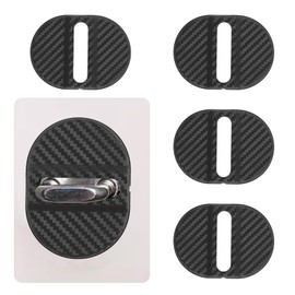 YGDMD 4PCS Car Door Lock Cover,Carbon Fiber Self-Adhesive Door Latch Cover for Locks Shock Absorption and Cushioning Protection,Universal Doors Lock Protector for Car Decorations