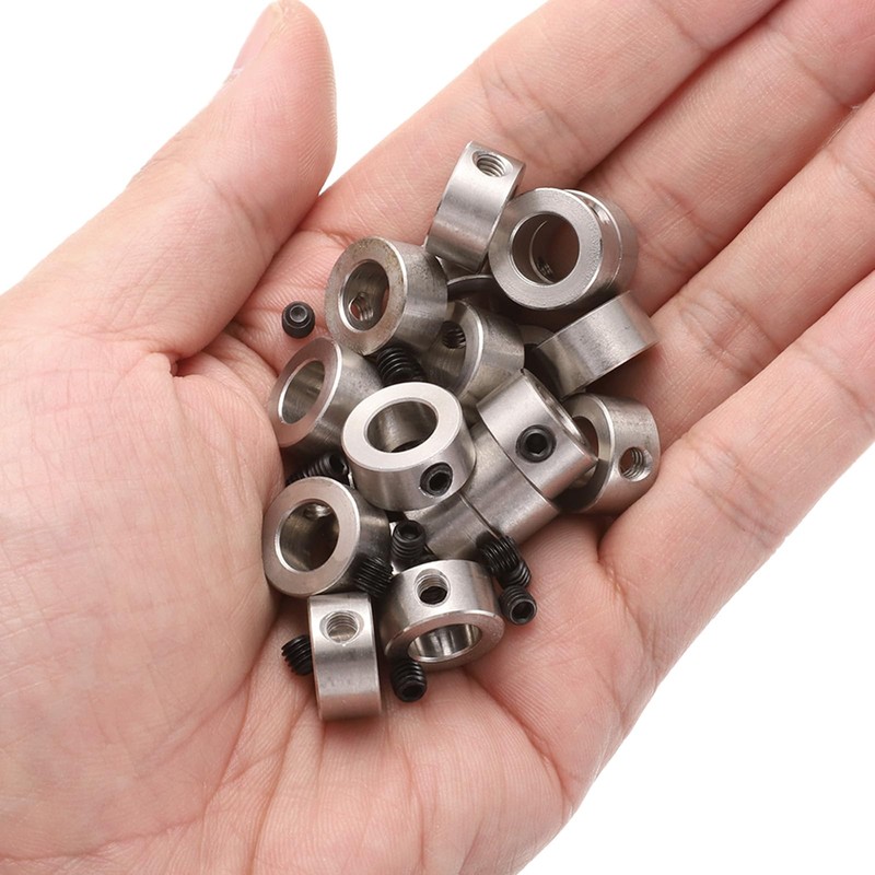 sourcing map 20pcs Set Screw Collars 8mm Bore Shaft Collars,