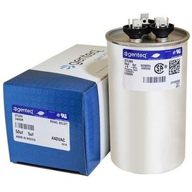 GE 27L601-50 + 5 uf MFD 440 Volt VAC Genteq Replacement Round Dual Run Capacitor