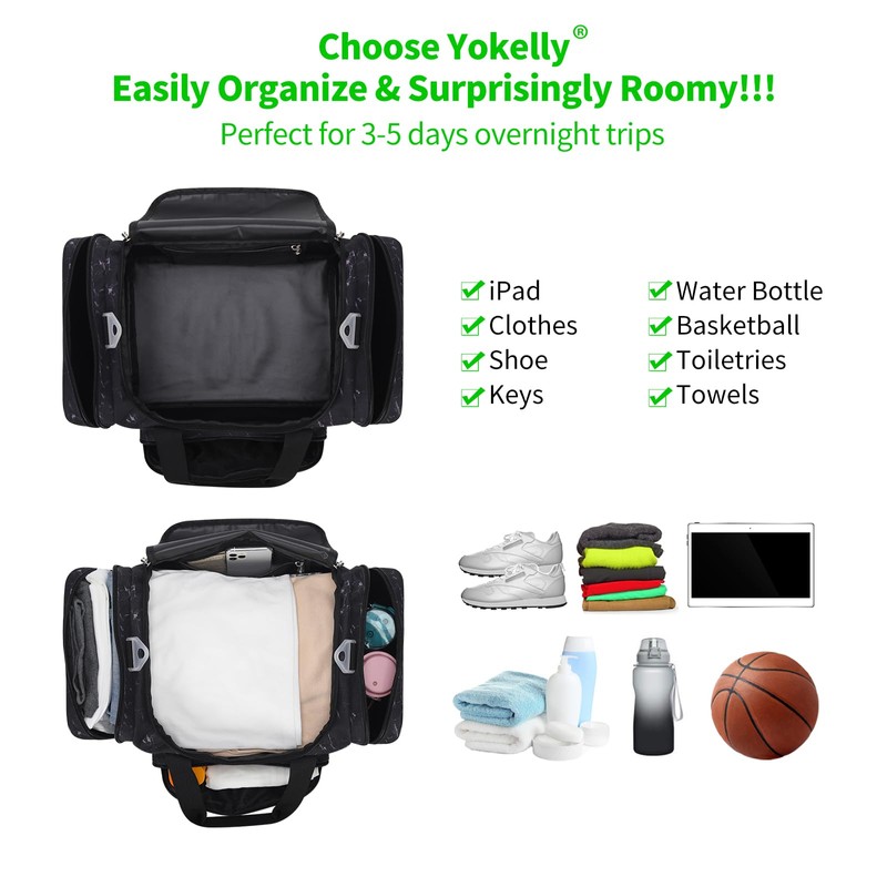 YoKelly Gym Bag Sport Duffle Bag - 20 inch Weekender