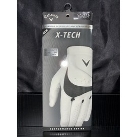 Callaway X-TECH Golf Glove Men's CADET Left Hand LARGE White/Black