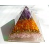 Amethyst Citrine Pink Rose Quartz #45 Pyramid Orgone Generator Energy