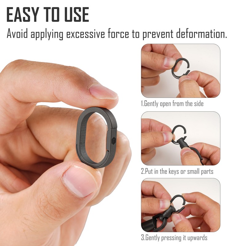 Titan EDC Carabiner Key Ring, Split Key Ring, Quick Release