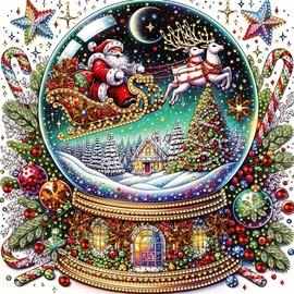 5D Diamond Art Kits for Adults,Christmas Snow Globe Special Shape Diamond Painting Kits for Beginners, Winter DIY Crystal Diamond Dots Gem Art Craft for Home Decor 11.8x11.8 Inch