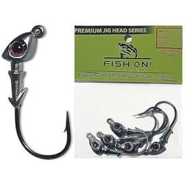 Jig Heads Pack of 5 - Fishing Jigs with Super Sharp Black Nickel Hooks - Double Locking Bait Stays & Multi-Color Eyes - Perfect for Saltwater & Freshwater Fishing (Silver, 3/8)