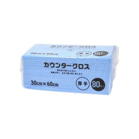 Yamato Bussan Counter Cloth, Thick, 80 Pieces, Blue, Approx. 23.6 x 11.8 inches (60 x 30 cm), Disposable, Non-woven Fabric, Table Duster, Commercial Use