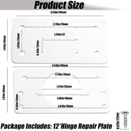 12-Pack Cabinet Hinge Repair Kit – Stainless Steel Hinge Fixing Plates for Kitchen, Cupboard, Locker, and Cabinet Doors