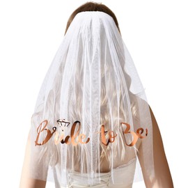 TIutmivo Bridal Veil, Future Bride Veil, Hen Party Accessories, Bride JGA Headband Tiara, for Stag Night and Jga Decoration (Rose Gold)