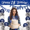Yontree 18th Birthday Decorations - Blue & Silver Banners, Triangle