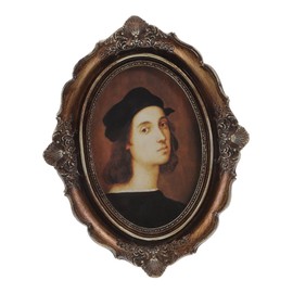 Ciieeo Retro Oval Photo Frame Nordic Style Decorative Picture Holder for Home Office Decor Light Brown Unique Design for Family Photos