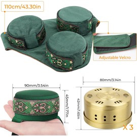 Velorique Smokeless Copper Moxa Box, Copper Tank Moxibustion Treatment Tool, Ai Jiu Bag with Box for Neck Shoulder Back for Remove Dampness, 艾灸包 艾灸盒