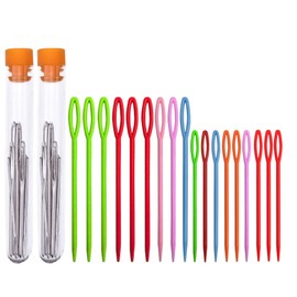 BetterJonny 30Pcs Large Eye Blunt Needles and 18Pcs Plastic Yarn Thread Knitting Needle Sewing Needle Set Embroidery Quilting Weaving Needlies for Crafts Projects
