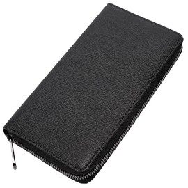 LUOLUO Men's Wallet, Long Wallet, Genuine Leather, Men's, Large Capacity, YKK Round Zipper, Coin Purse, blue