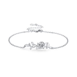 Sloth Bracelet Sterling Silver Sloth Adjustable Bracelet Anklets with Cz Leaf Bracelet Cute Sloth Jewelry Gifts for Women Girl