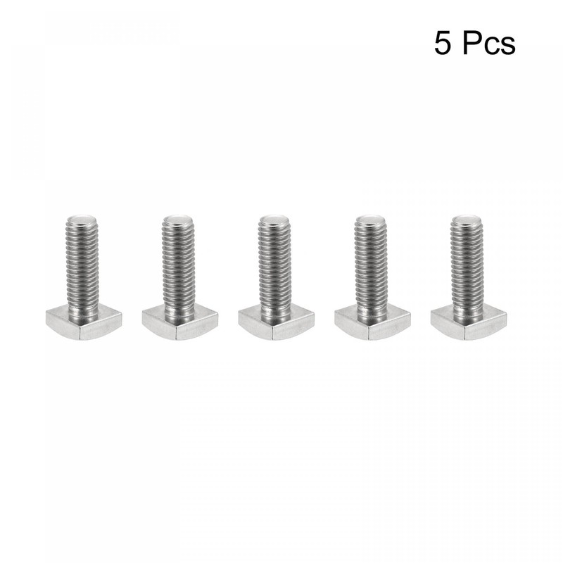 sourcing map Square Head Bolt, 5pcs M10x30mm Fully Thread 304