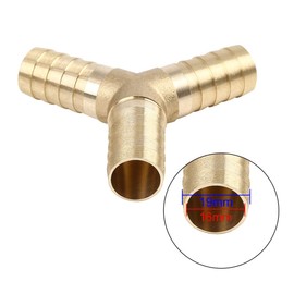 sourcing map Hose Connector Brass Adapter for Air, Water, Gas, Oil Pipe Y Shape 19 mm