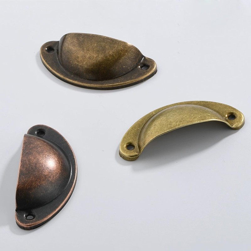 Mokife Cabinet Cup Pulls Rustic Copper, Small Metal Kitchen Cabinet