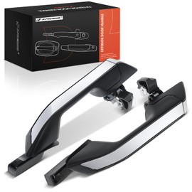 A-Premium Outside Exterior Door Handles Compatible with Honda Odyssey 2011-2017, Primed Black Housing with Chrome Lever, 2-PC Set, Front Driver and Passenger Side