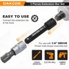 DAKCOS 1/4" Impact Extension Bar Set, 3 Piece Socket Extension