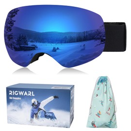 RIGWARL Ski Goggles OTG Anti Fog Snowboard Goggles, 100% UV Protection Snow Goggles for Men Women Adult Youth