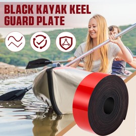 Amylove Keel Guard Self Adhesive DIY Kayak Keel Guard for Fiberglass Boat Protector Tape for Aluminum Boat Canoe Hull, Help Prevent Scratches Damage Scars from Rocks Oyster Beds, Black (23 ft)