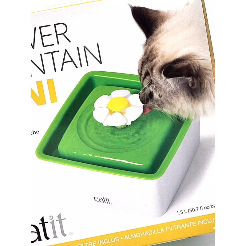 Catit Mini Flower Fountain Automatic Filtering Cat Water Bowl 1.5