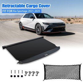for Hyundai Ioniq 5 Cargo Cover Trunk Cover - Tesmirror Retractable Cargo Cover for Hyundai Ioniq 5 2026 2025 Accessories 2022-2024 Trunk Security Shade Luggage Security Shield Shade(with Trunk Net)