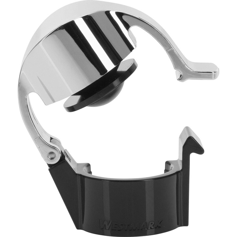 Westmark Sektflaschenverschluss/Klappverschluss/Flaschenverschließer, Kunststoff, Casco, Silber/Schwarz, 60022280