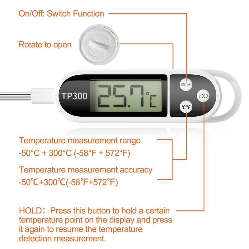 Firschoie 2 Pieces Digital Kitchen Thermometers, Digital Food Thermometer with