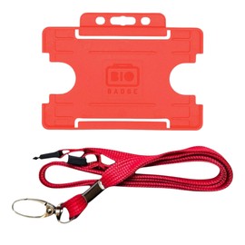 Red Lanyard with Card Holder - ID card holder - Safety break lanyard - breakaway lanyard - Card holder - Neck lanyard - Work lanyard - Staff lanyard -