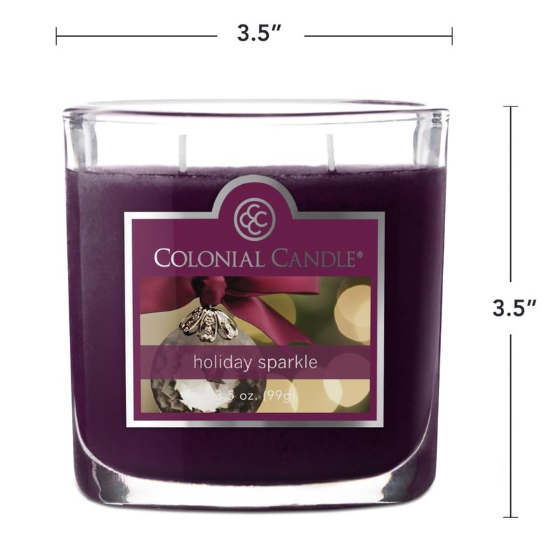 Colonial Candle Holiday Sparkle Scented Jar Candle, 2 Wick, 3.5