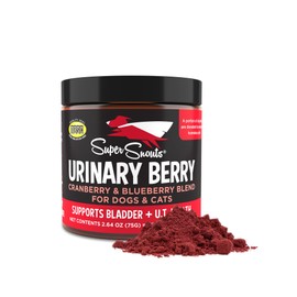 Super Snouts Super Snouts Urinary Berry Urinary Tract Supplements for Dogs & Cats, Made in USA, US & Canadian Blueberry & Cranberry Powder, UTI, Kidney Health Support, Bladder Support for Dogs (2.64 oz)