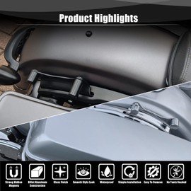 Goldfire Motorcycle Docking Hardware Covers Kit Detachable Magnet Docking Point Caps for Harley Touring Street Glide, Electra Glide, Road Glide, Road King 2009-2024 Accessories (4 Short Black)