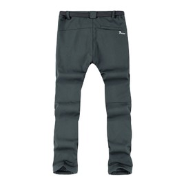 Rdruko Men's Winter Snow Ski Pants Fleece Lined Insulated Waterproof Snowboard Hiking Pants(Grey, CA M)