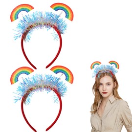 ZEYER Gay Pride Headband Rainbow Hairband, Pride Hair Accessories for Pride Party Decorations (B rainbow color, Universal Size)