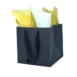 JUNESHE Large Black Gift Bags with Handles &Tissue Paper, 12 Pack Matte Black Square Paper Bags Bulk, 9.84x9.84x9.84inch, Big Retail Business Shopping Bags, Birthday, Wedding Kraft Bags Large Size